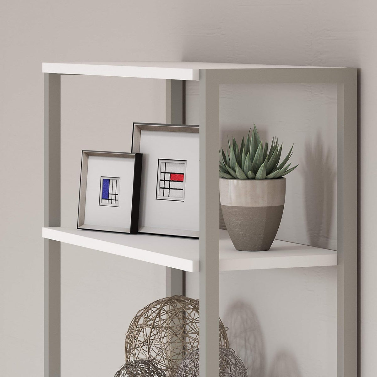 White Bookcase with Hutch R91311