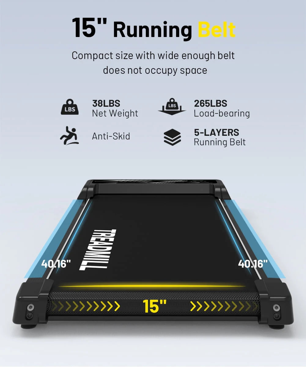 Black Portable Walking Pad Treadmill Y993061
