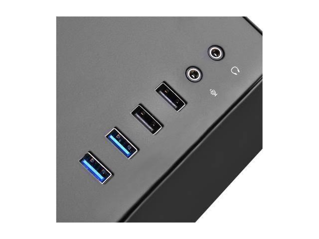 Black Computer Case with Tempered-Glass Side Panel G7453