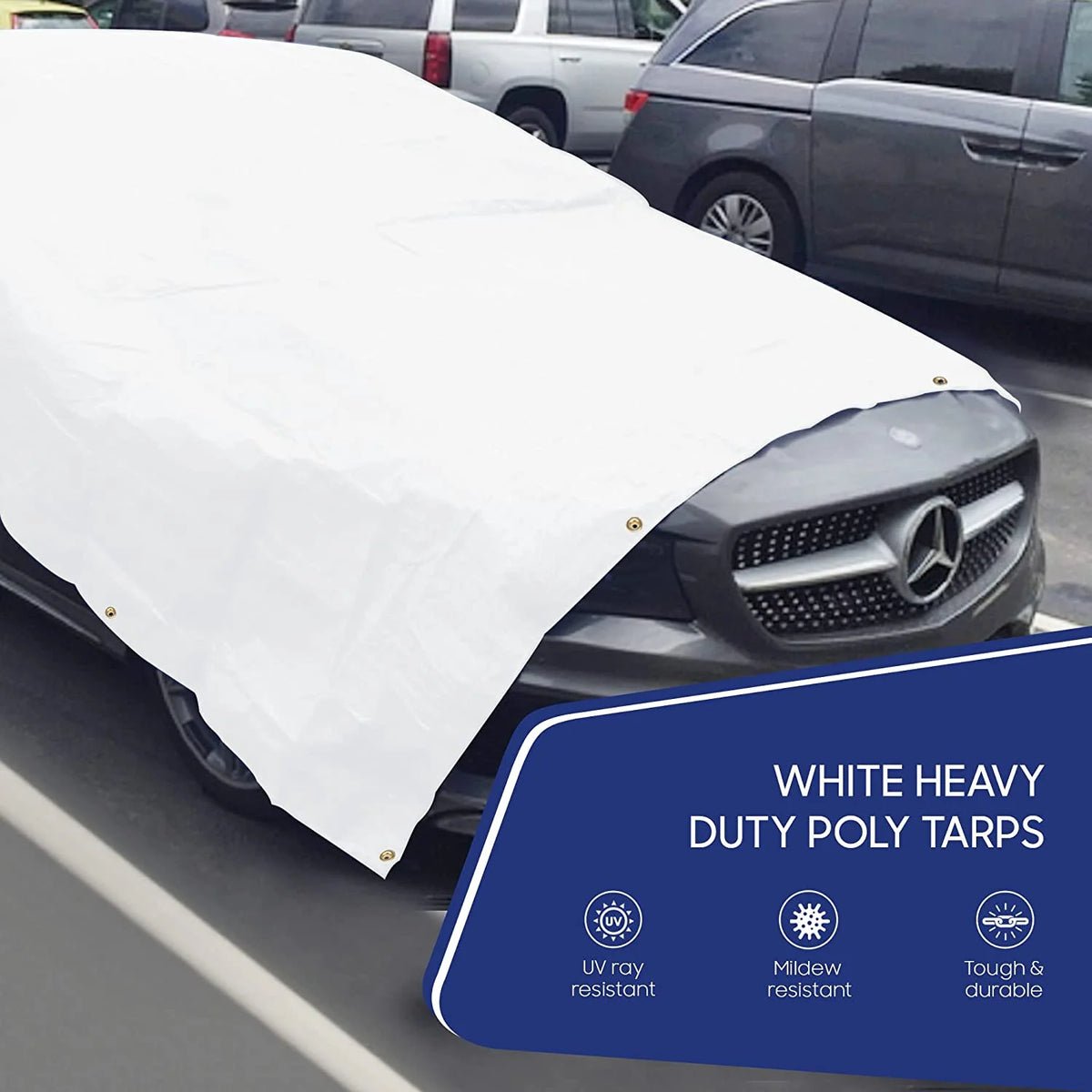 White 12 Mil Waterproof Poly Tarpaulin (6' x 8') K5968