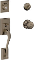 Antique Pewter Single Cylinder Handleset and Knob O4348