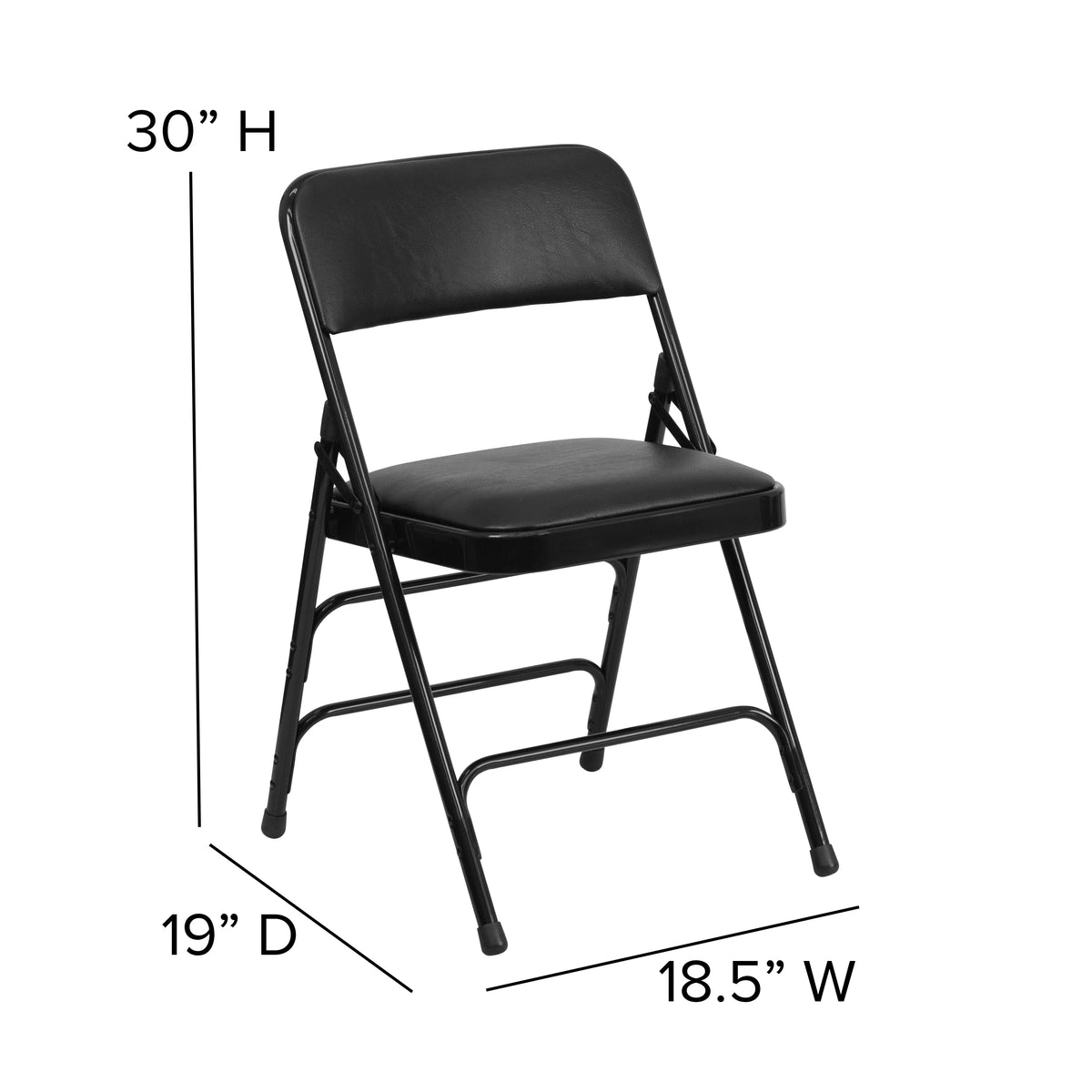 Black Vinyl Metal Folding Chair Q49992