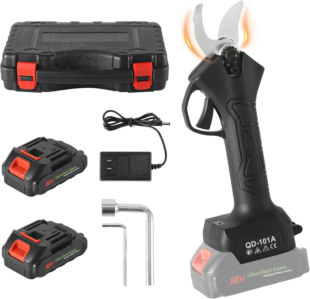 Electric Pruning Shears with Brushless Motor 2 Pack Rechargeable Battery, Max Cutting Diameter 1.2 Inch C1096