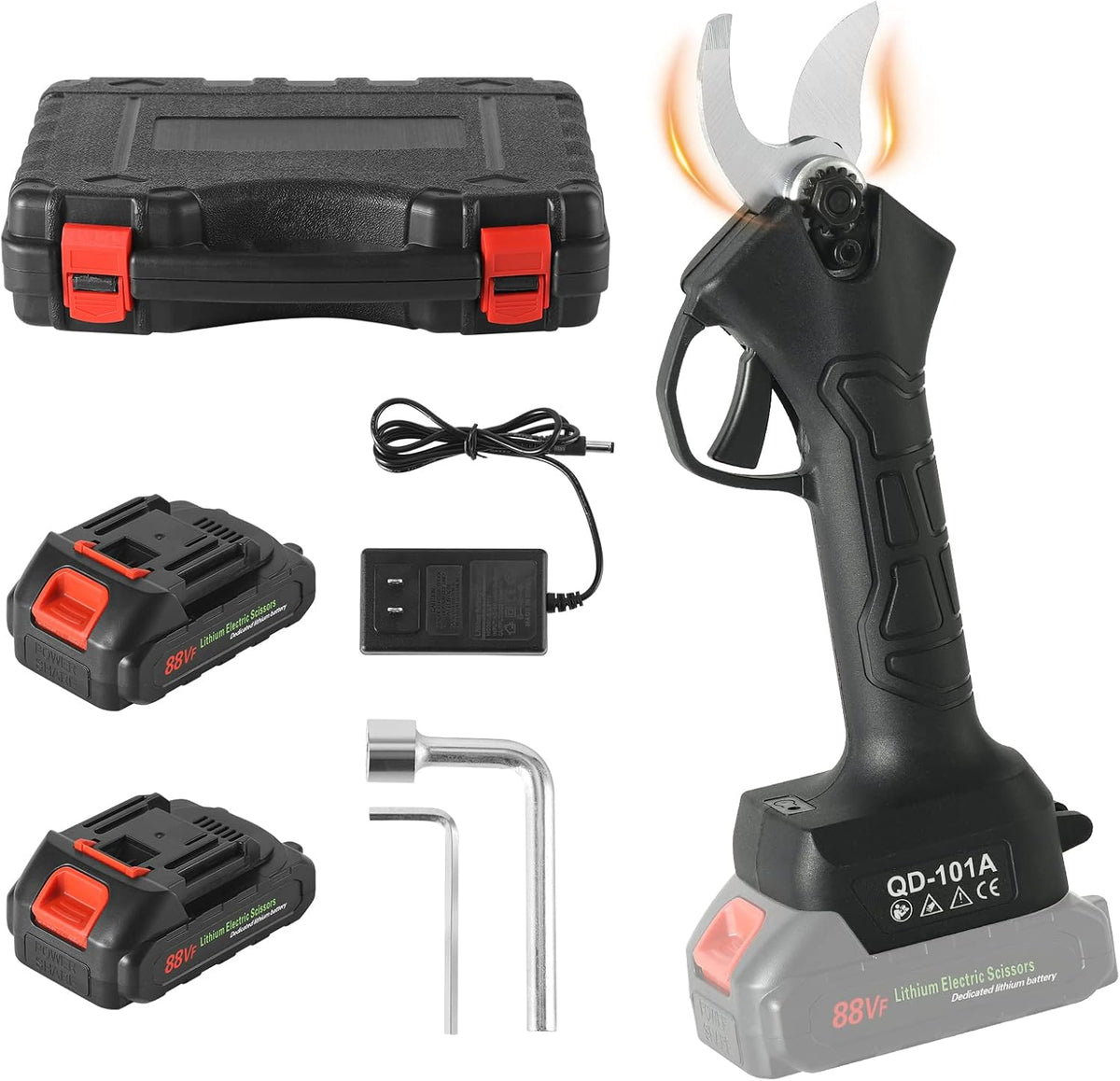 Electric Pruning Shears with Brushless Motor 2 Pack Rechargeable Battery, Max Cutting Diameter 1.2 Inch C1096