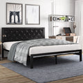 Twin Size Metal Bed Frame with Upholstered Headboard C8145