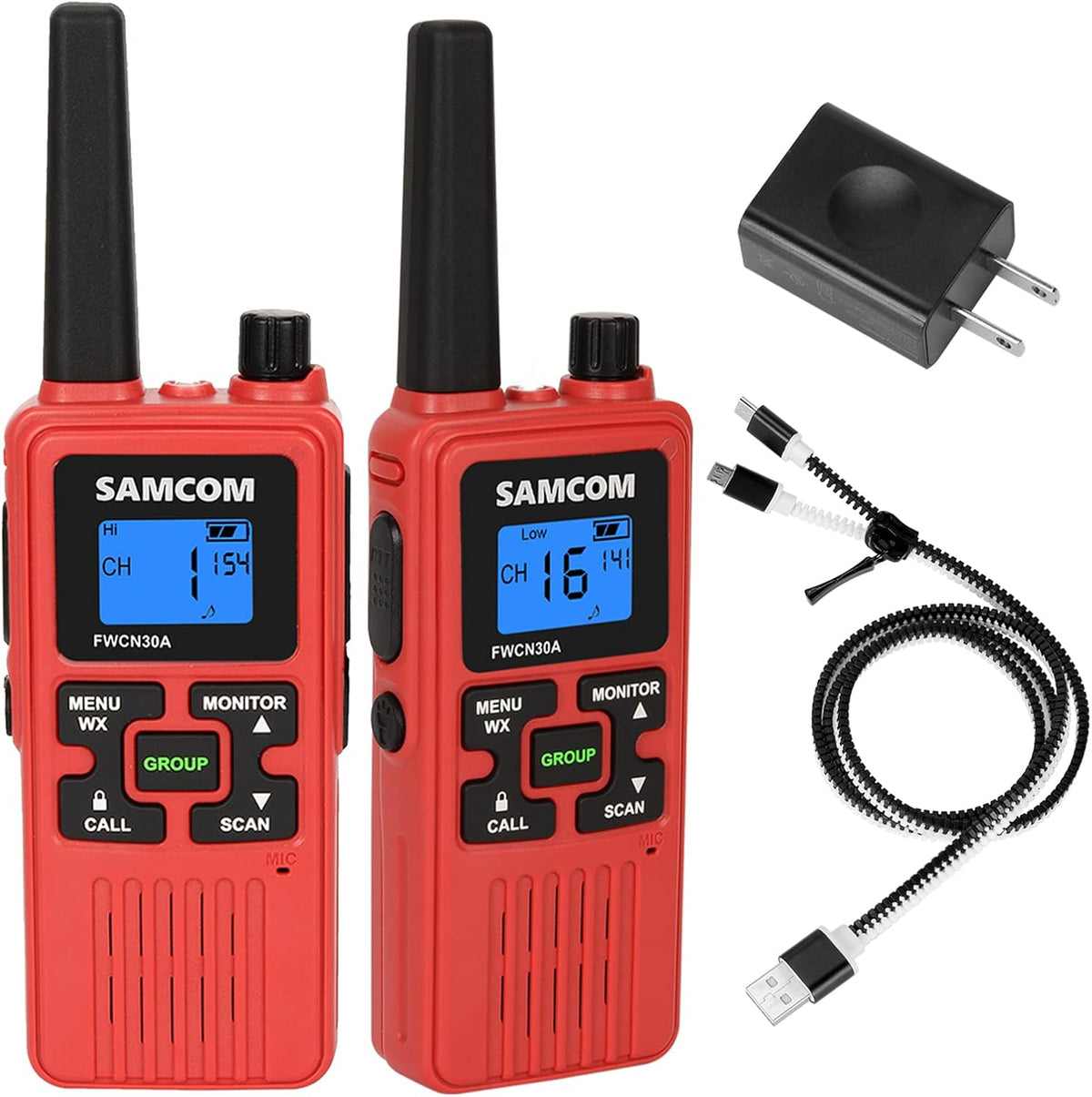 Rechargeable 2 Watt FRS Two-Way Radios with 22 Channel (2 Pcs Black) J183