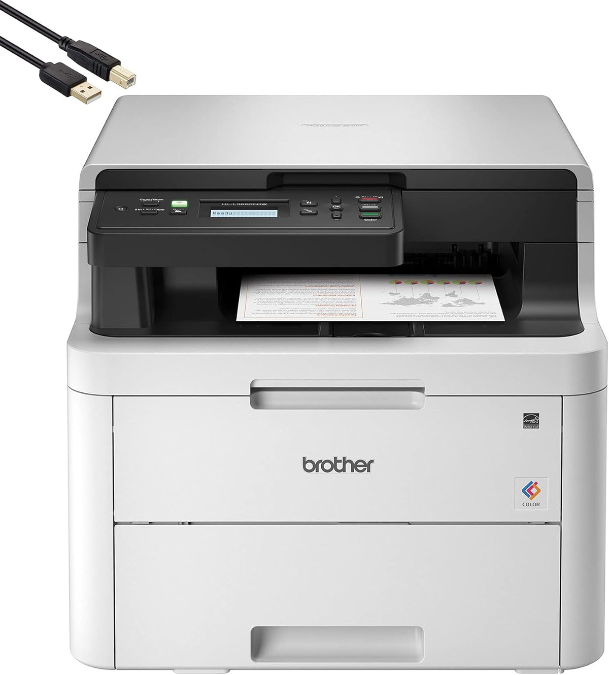 Compact Digital LED Color All-in-One Printer with Flatbed Copy & Scan, Wireless Duplex Printing, 25 ppm, 600x2400 dpi M252