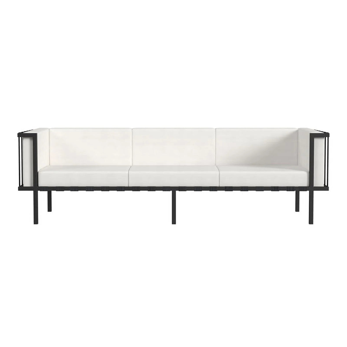 Black and White Outdoor Patio Sofa L40830