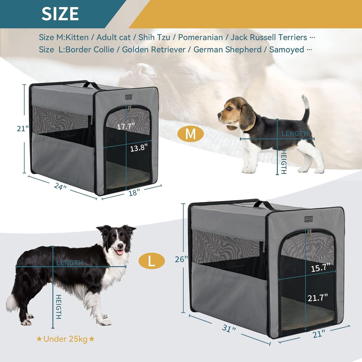 Collapsible Medium Dog Travel Crate Pack of 2 O254013