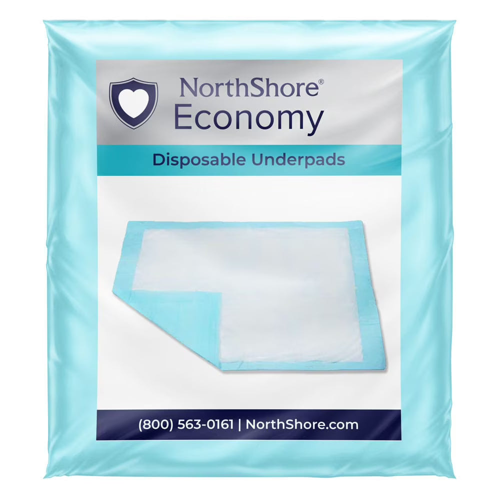 Economy Disposable Underpads, Large, 22x35 in., Case/150 C556361