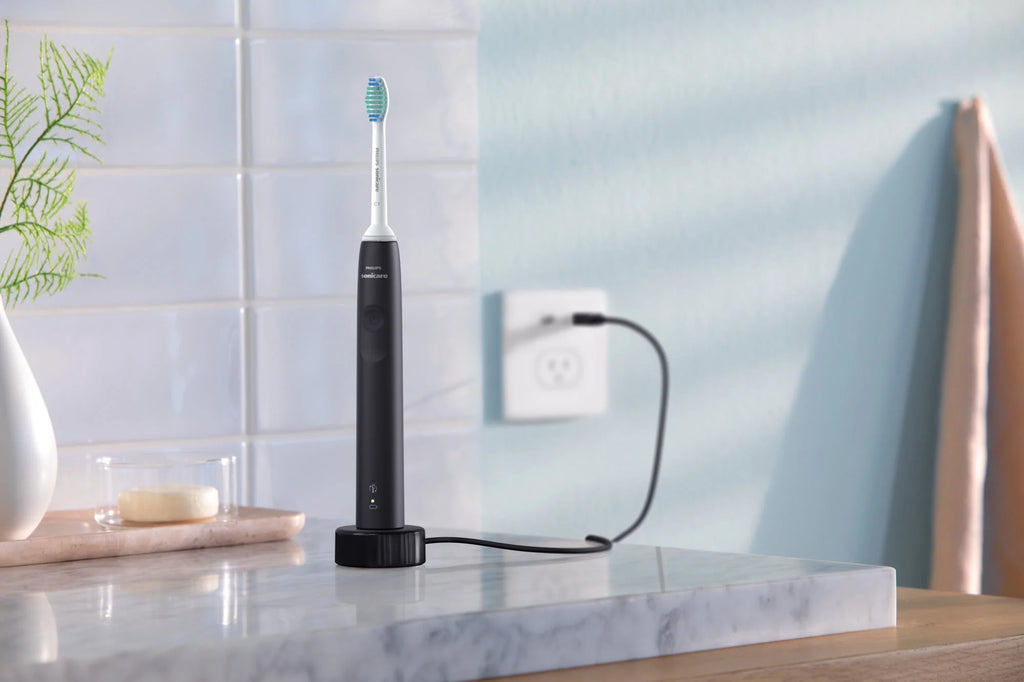 Rechargeable Electric Toothbrush with Pressure Sensor, Black P7472