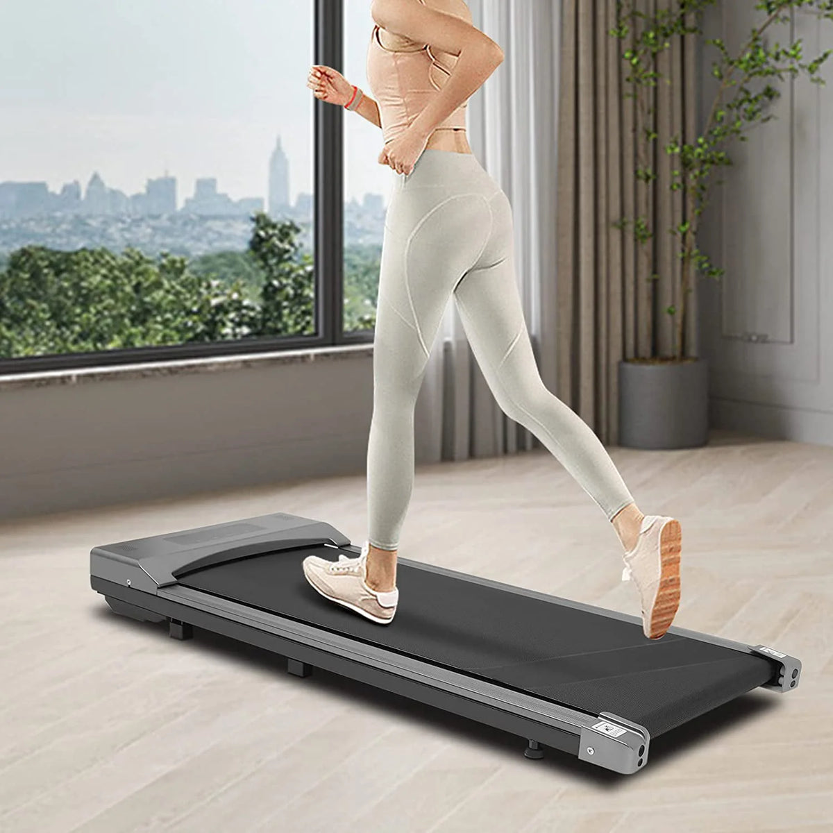 0.65-3HP Under Desk Electric Treadmill with Remote Control and LED Display C968364