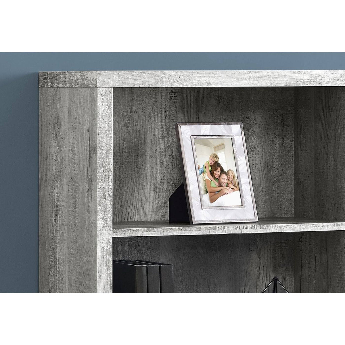 Grey Reclaimed Wood-Look Bookcase with Adjustable Shelves E596014