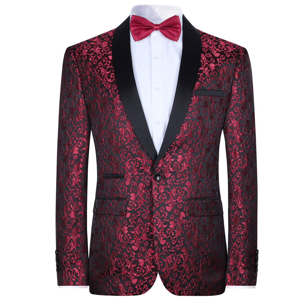 Floral Blazer with Notched Lapel I4242