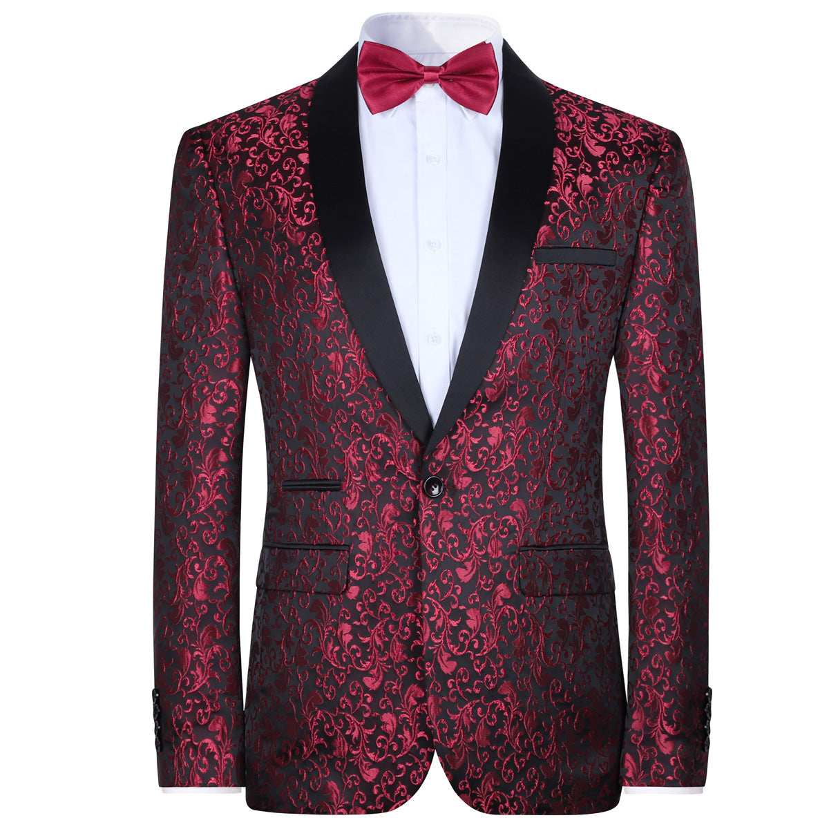 Floral Blazer with Notched Lapel I4242