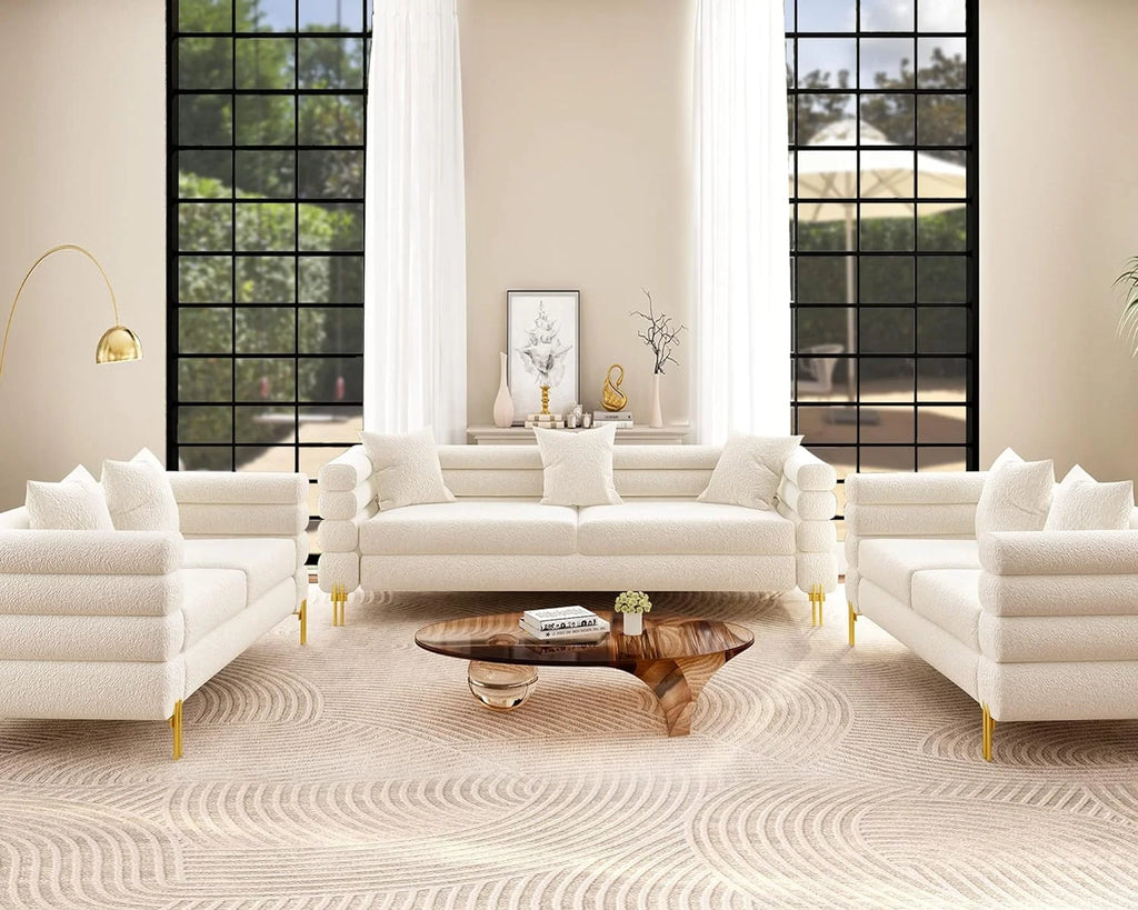 Oversize Bouclé 3 Seater Sofa X92441