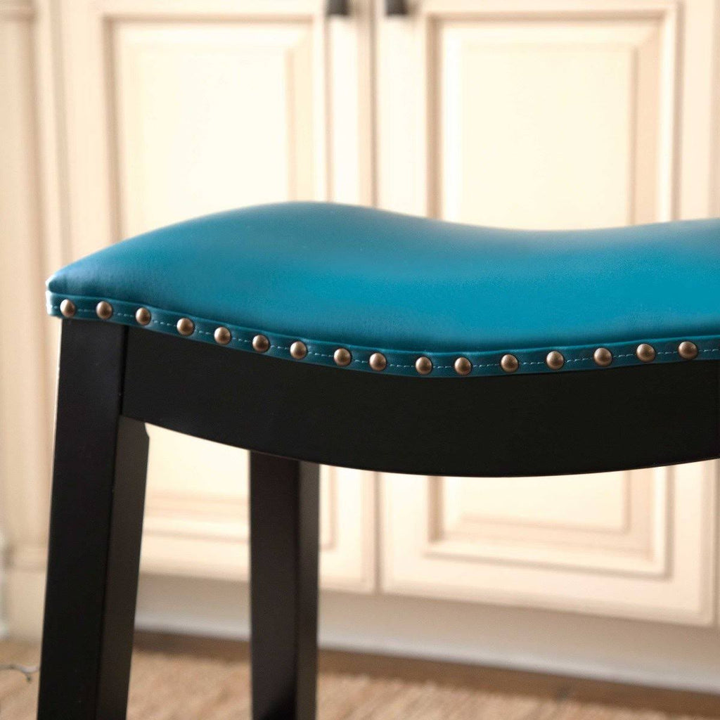 Teal Bonded Leather Counter Stool X148302