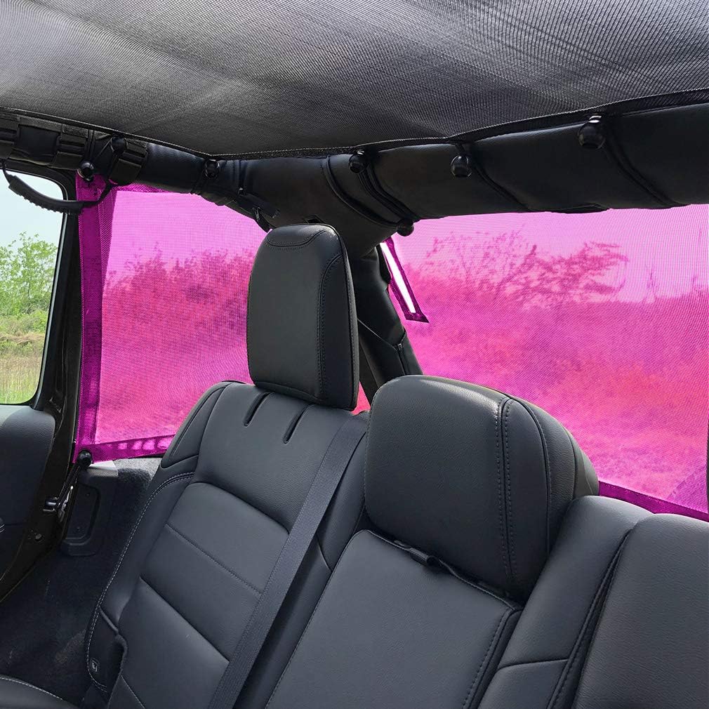 Pink Mesh Sun Shade for Jeep Wrangler JLU 4 Door Q406551