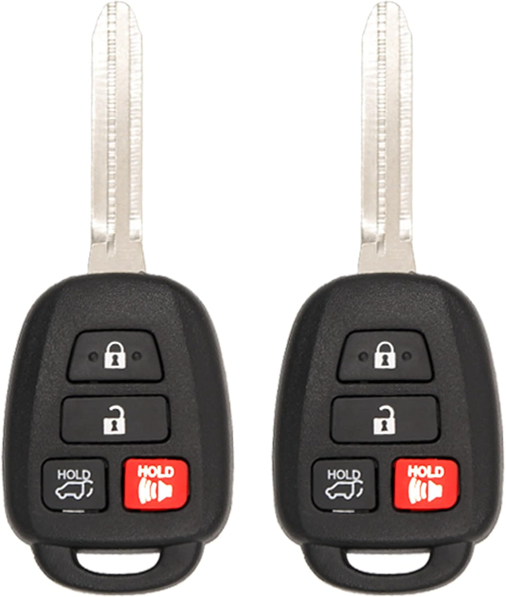 Keyless2Go Replacement 4 Button Remote Key Toyota RAV4 H Chip Pack of 2 C688007