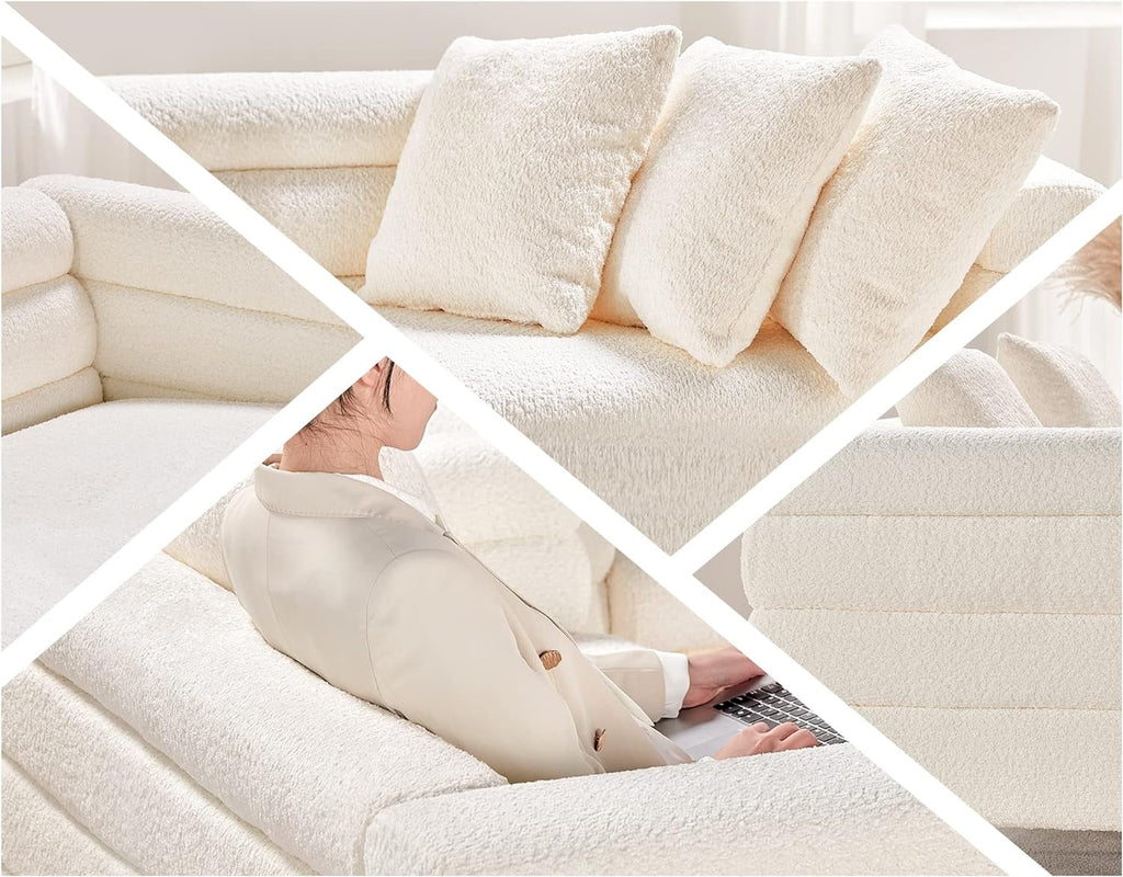 Oversize Bouclé 3 Seater Sofa X92441