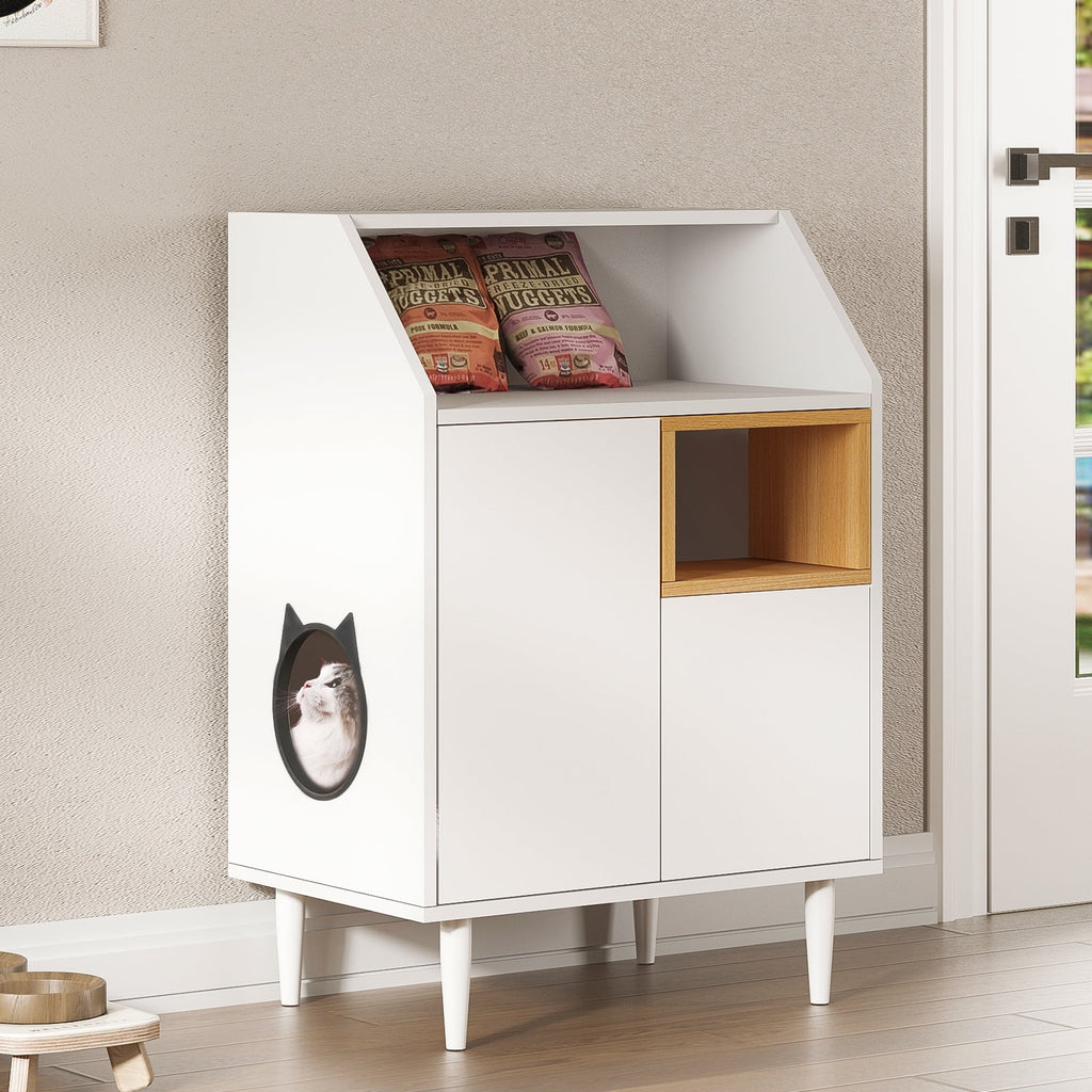 Cat Litter Box Enclosure Wooden Pet Crate Furniture K3770