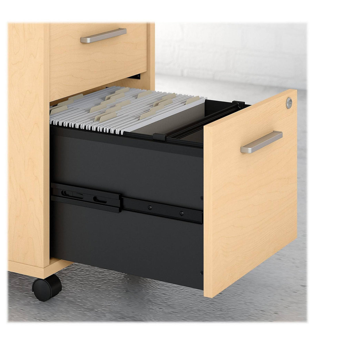 Natural Maple L Shaped Desk with Mobile File Cabinet H81319