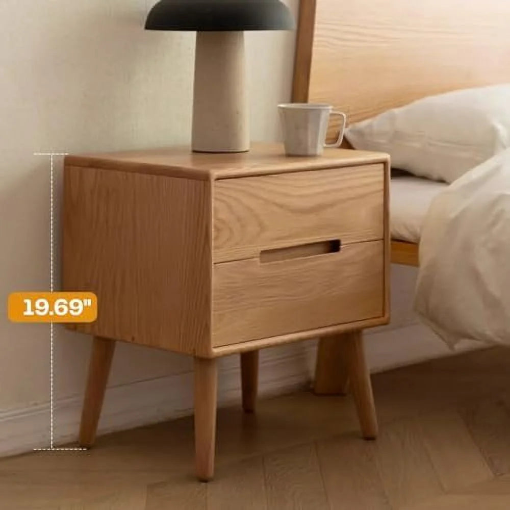 Solid Oak Wood Nightstand L137894