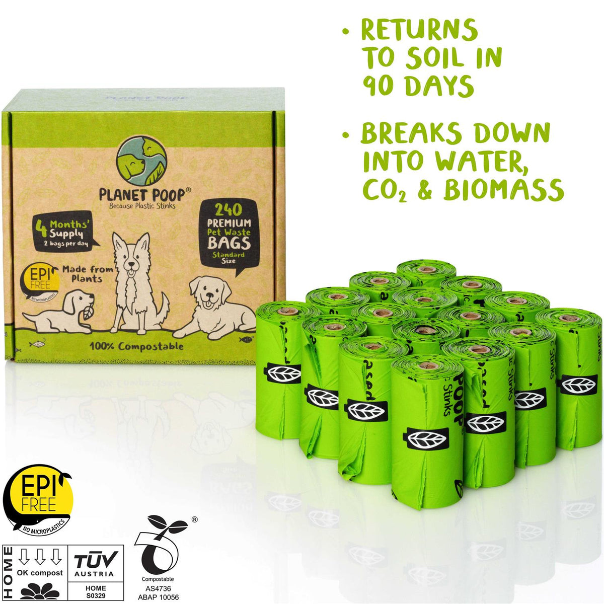 Compostable Dog Poop Bags on Refill Rolls P193