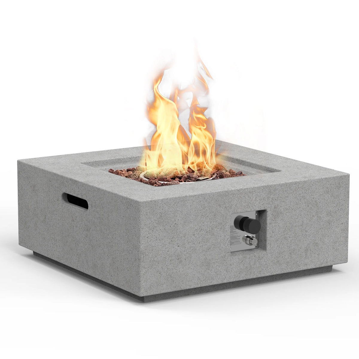 Outdoor Propane Fire Pit 50,000 BTU 35-inch Square Concrete Fire Table U659890