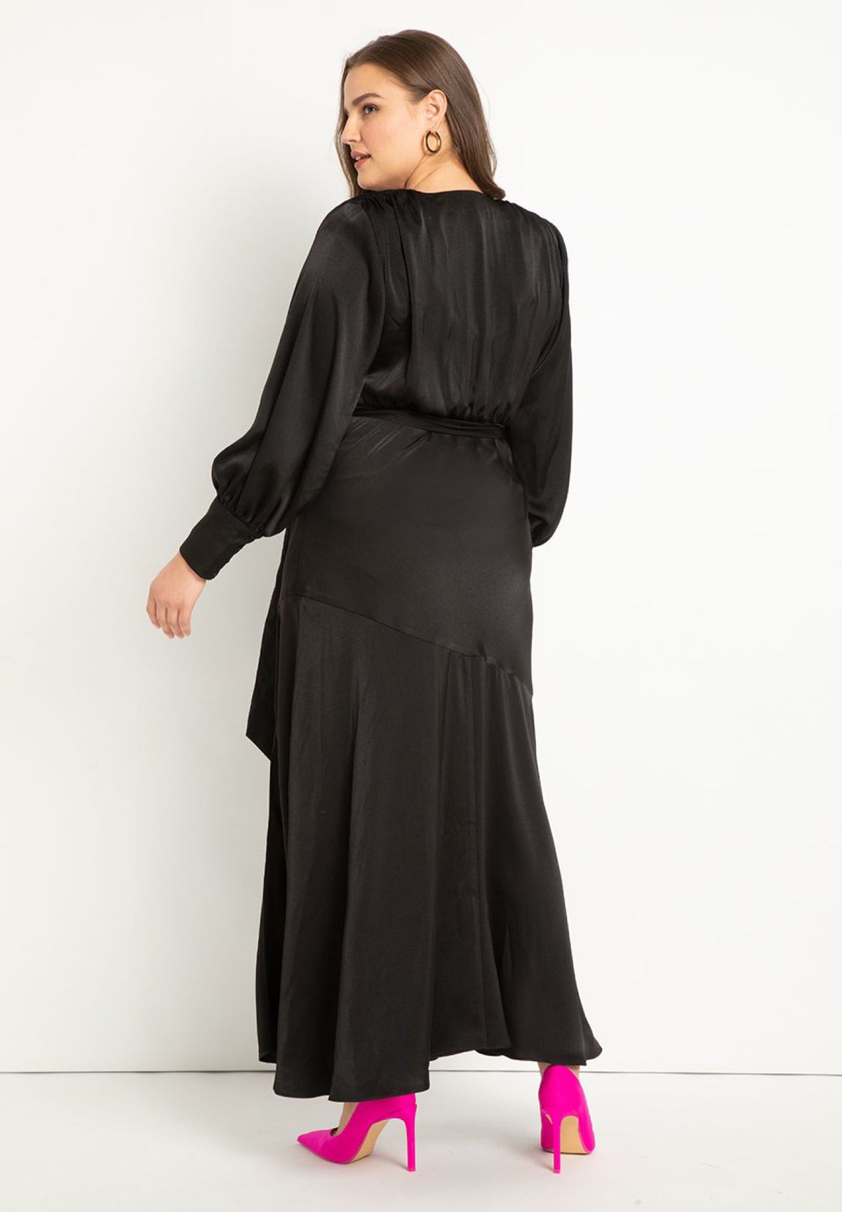 Plus Size Satin Maxi Dress S9218