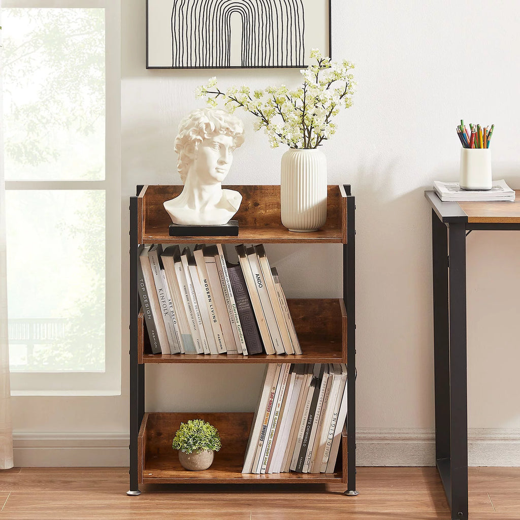 3-Tier Wooden Bookcase with Storage Shelves Z449291