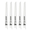6 in. 6 TPI Bi-metal Reciprocating Saw Blades, 5 Pack X1370