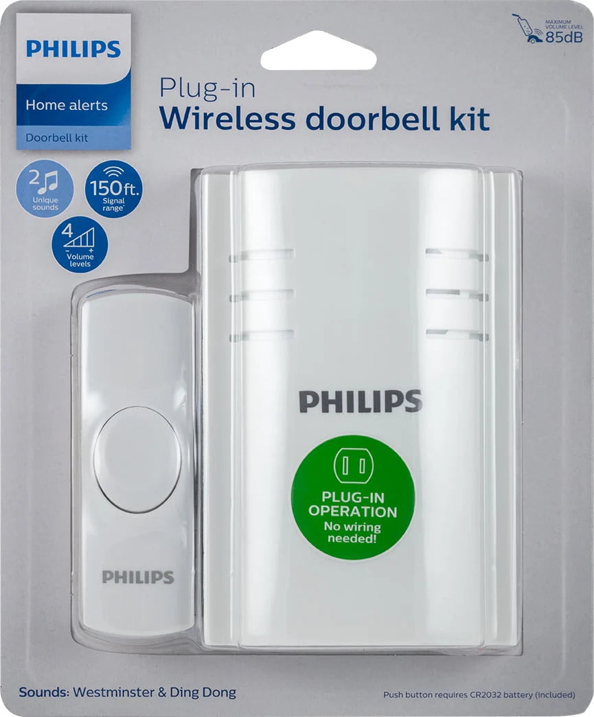 White Plug-in 2-Melody Doorbell Kit E354