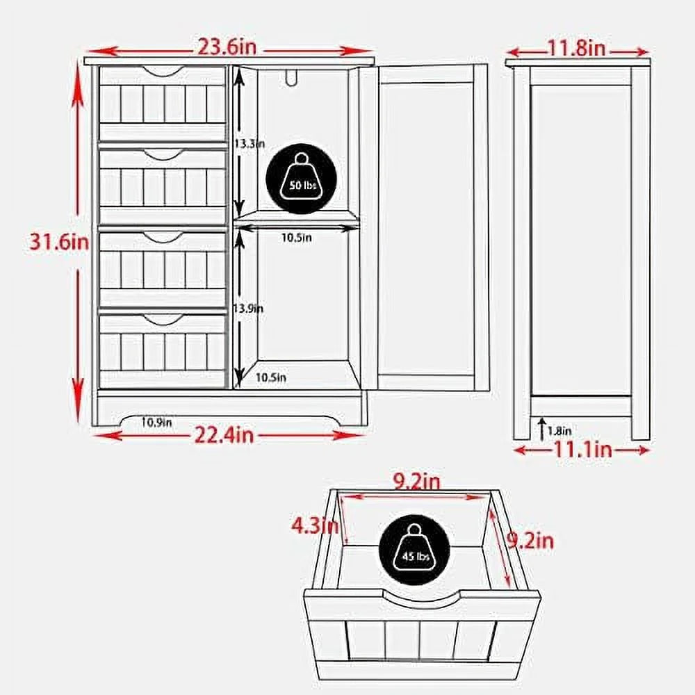 Dark Teal 4 Drawer Bathroom Cabinet R95419