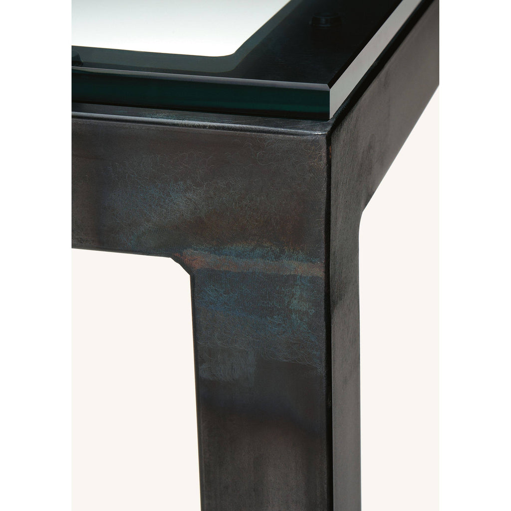 Smoke Tempered Glass Top Bar Table with Silver Base G2272