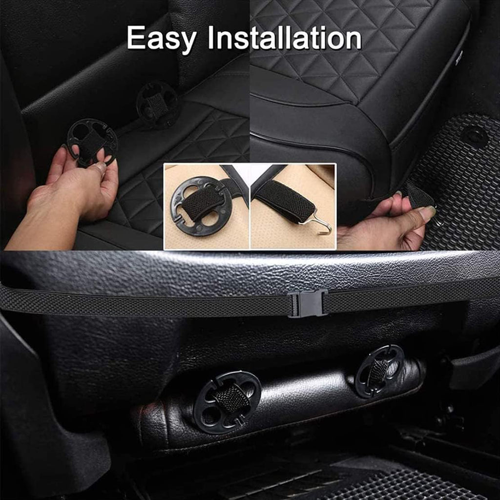 Waterproof PU Leather Car Seat Covers for Front and Rear Seats, Black G8457