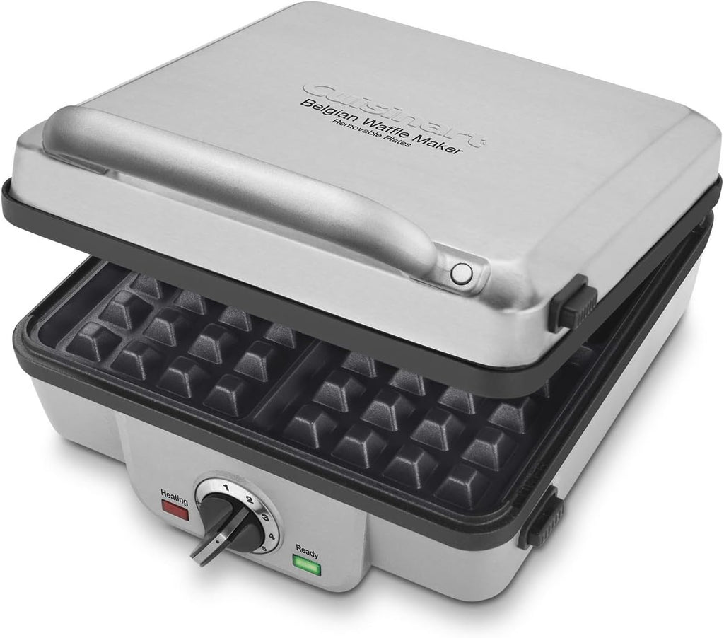 Silver Belgian Waffle Iron with Pancake Plates Z9193