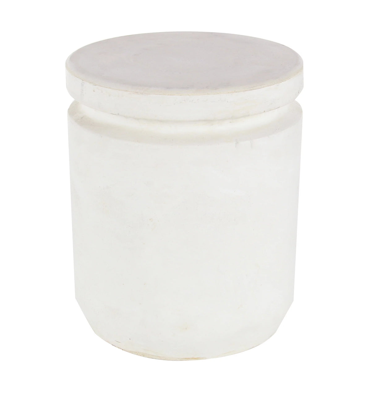 White Industrial Fiber Clay Outdoor Cylindrical Foot Stool A972