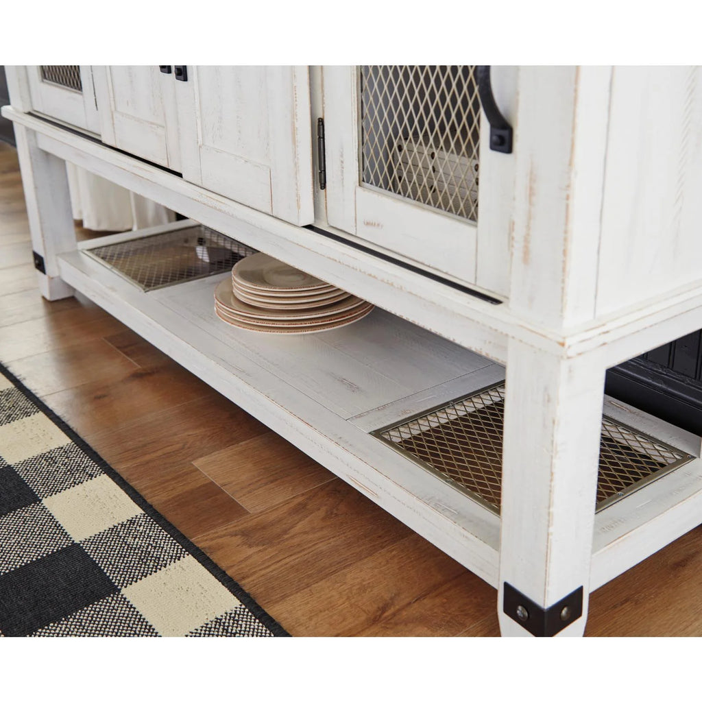 4 Door Server in White and Brown J487