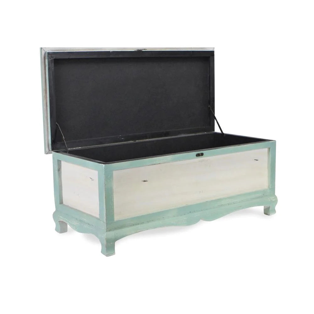 Shabby Bench Chest with Seat Cushion F916849