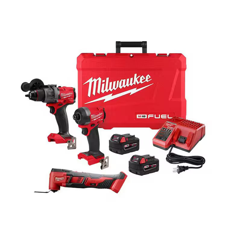 18-V Lithium-Ion Brushless Cordless Hammer Drill and Impact Driver Combo Kit (2-Tool) with Multi-Tool Y884
