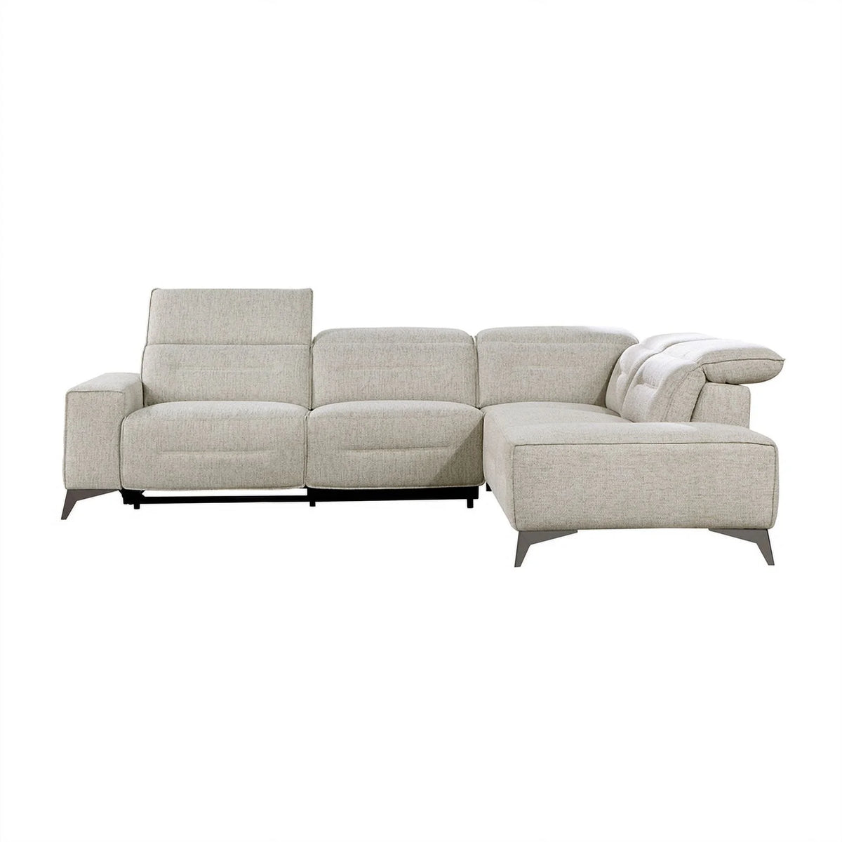 Sand Chenille 2pc Power Sectional with Right Chaise U90089