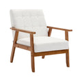 Beige Solid Wood Accent Chair U7684