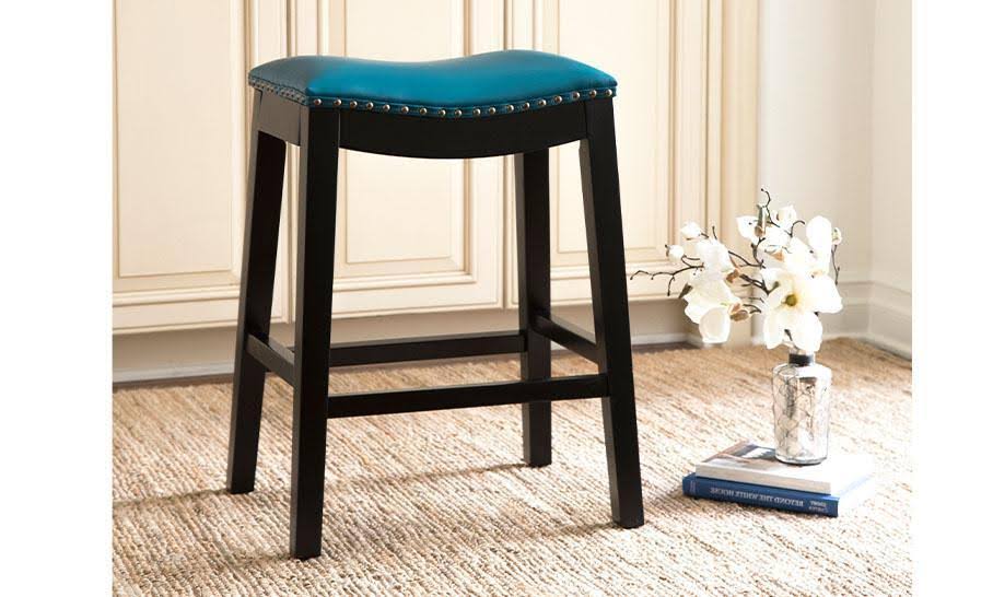 Teal Bonded Leather Counter Stool X148302