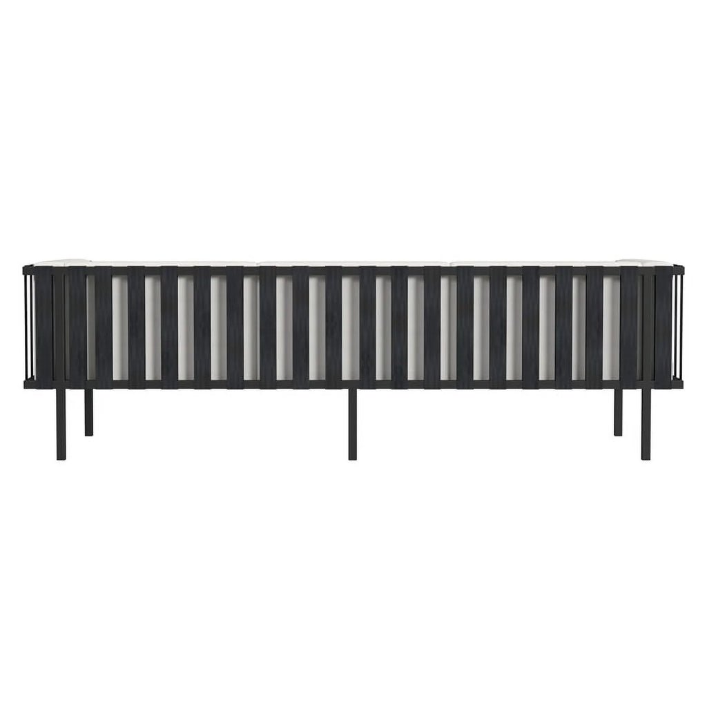 Black and White Outdoor Patio Sofa L40830