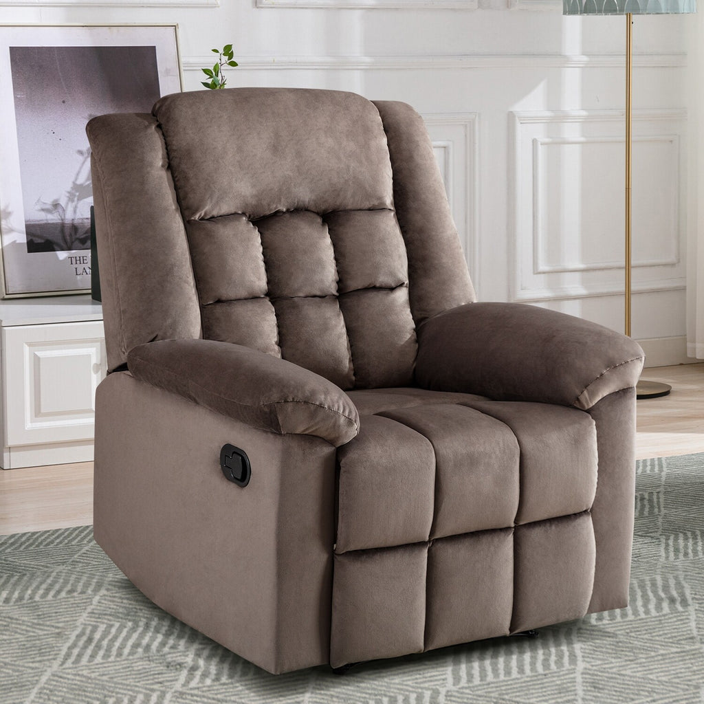 Brown Padded Manual Recliner H7026
