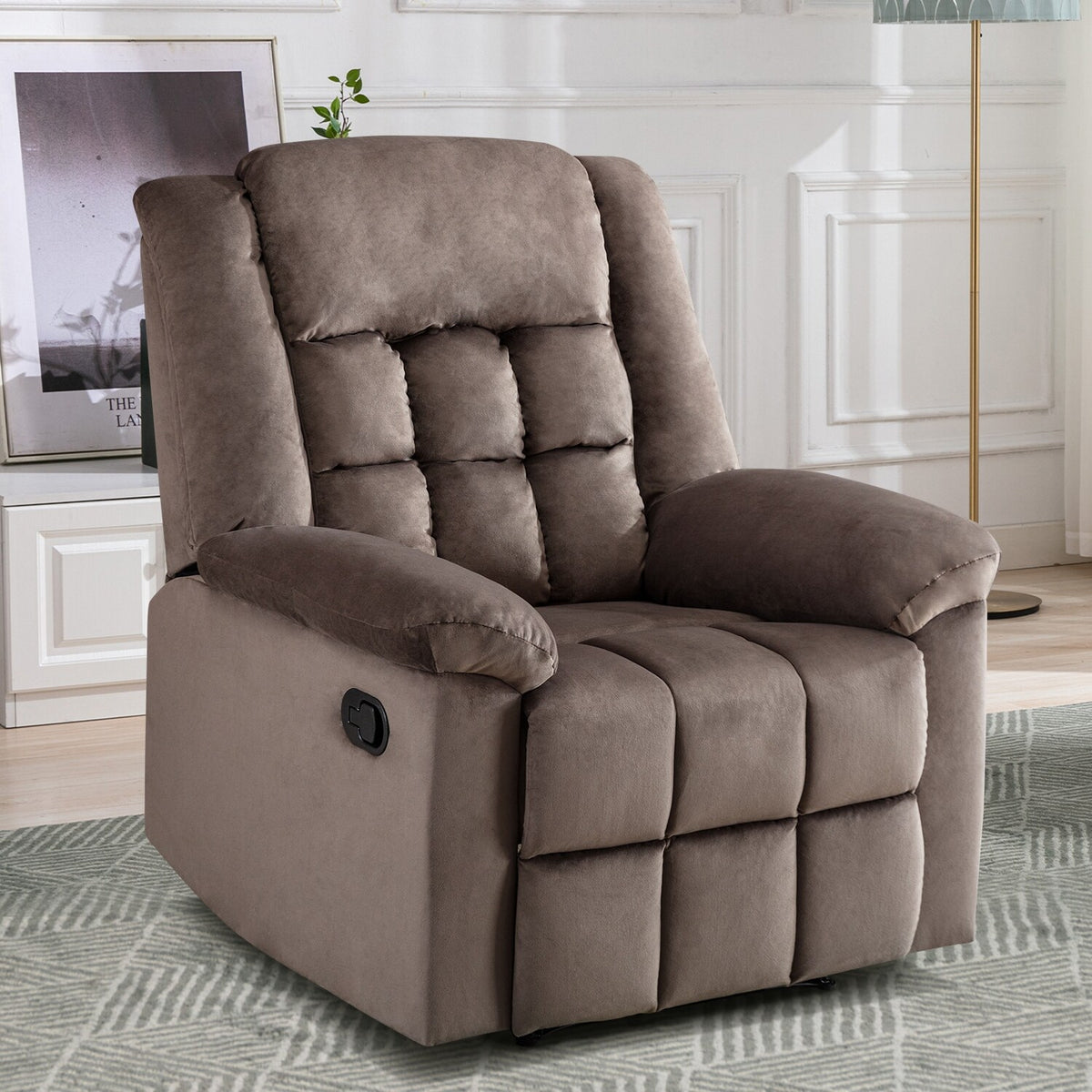 Brown Padded Manual Recliner H7026