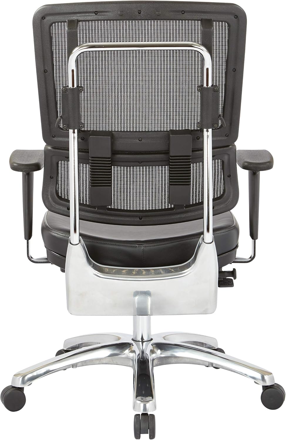 Black Mesh Back Managers Chair with Polished Aluminum Base E23702