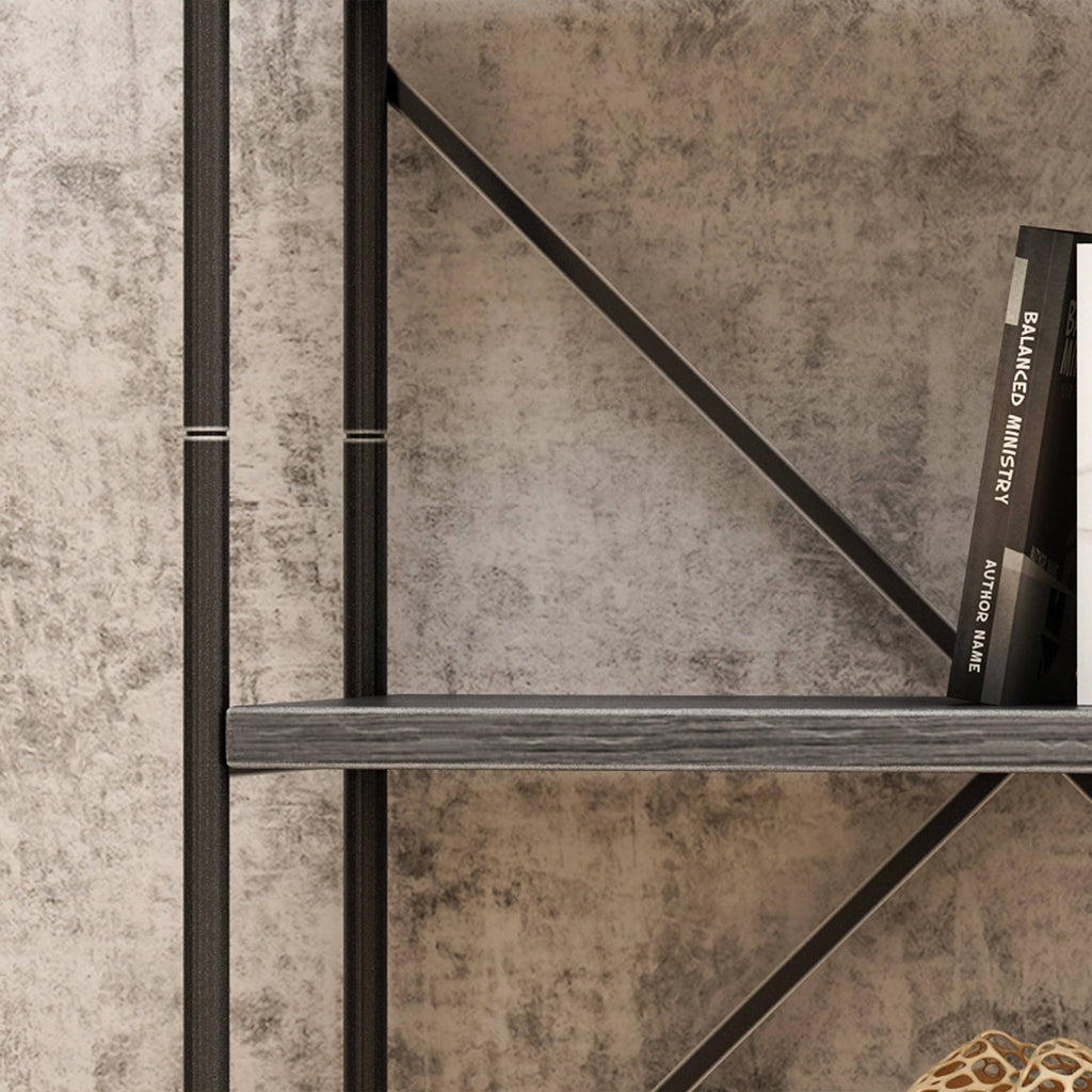 5-Shelf Wood & Metal Etagere Bookcase T376039