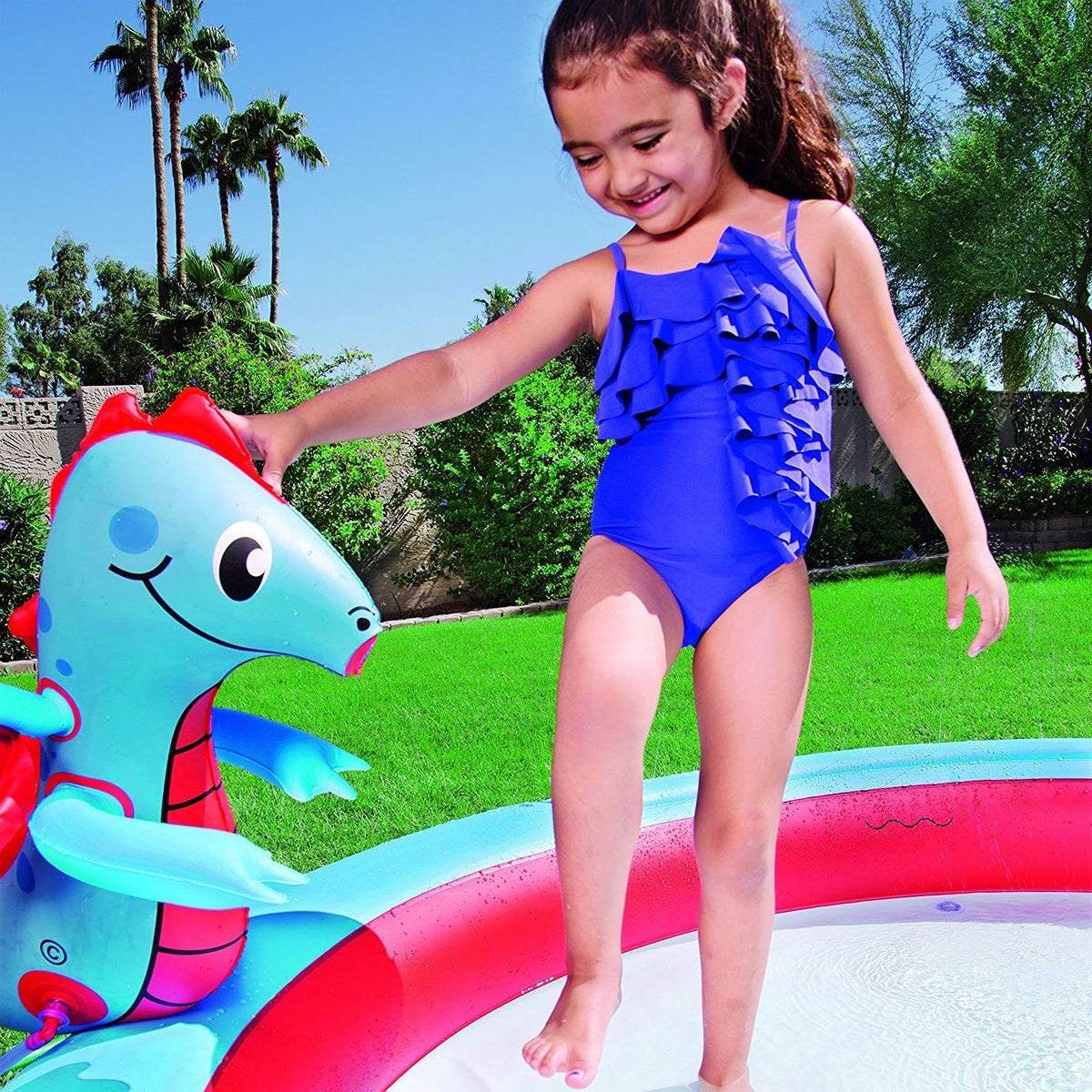Inflatable Interactive Castle Play Pool D32950